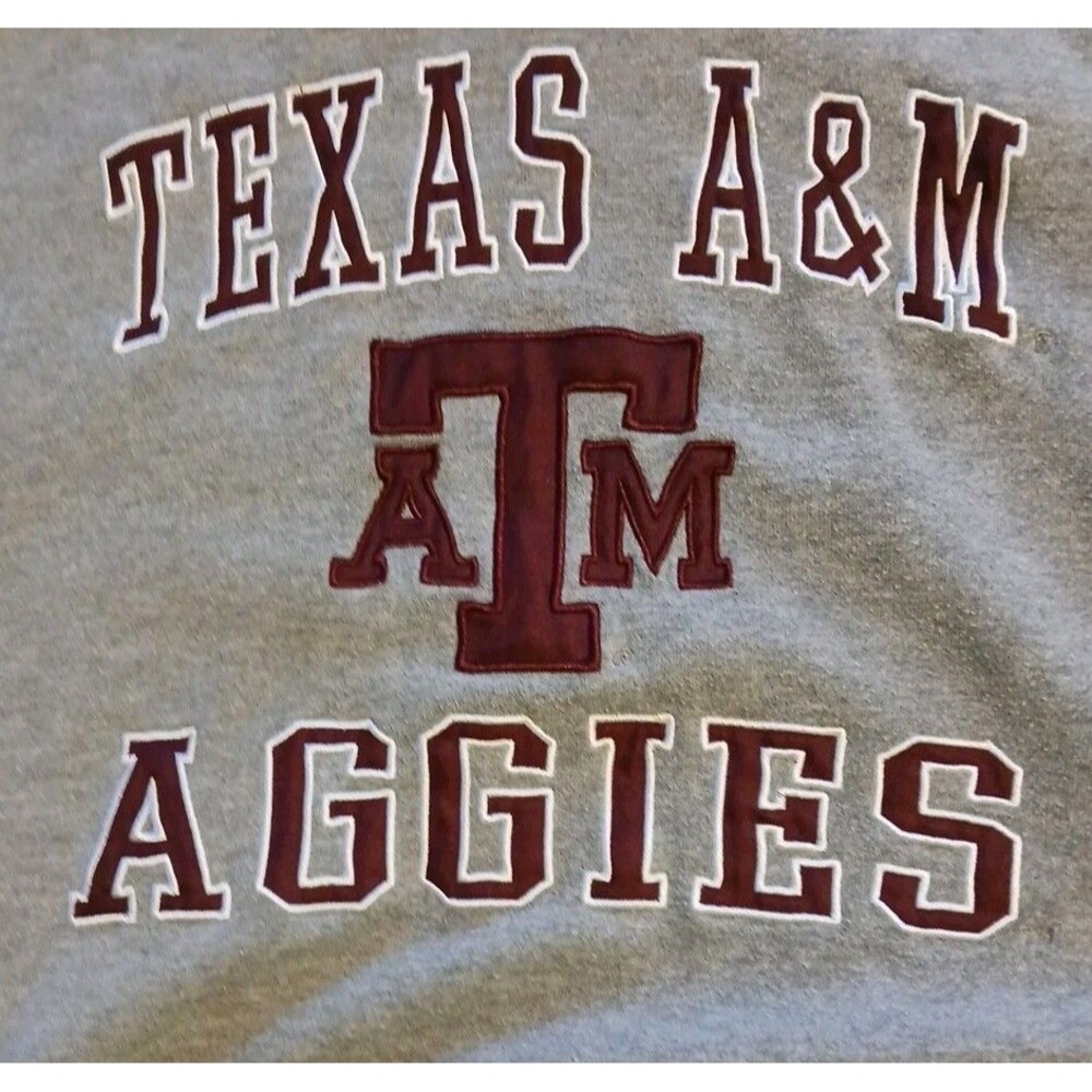 Grey Texas A&M Aggies Pullover Hoodie; Maroon Text and Interior Hood Large